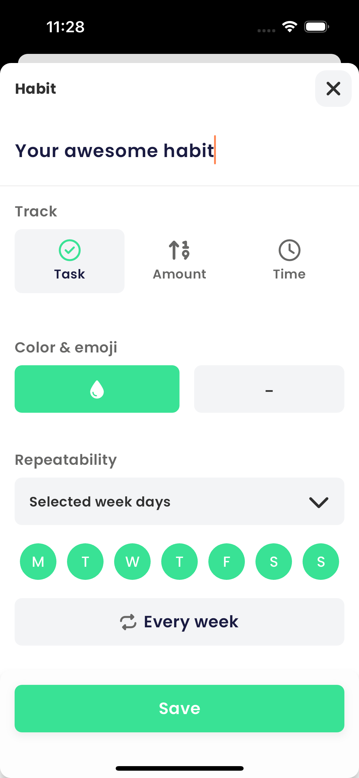 Disciplined app - Add a new habit in seconds