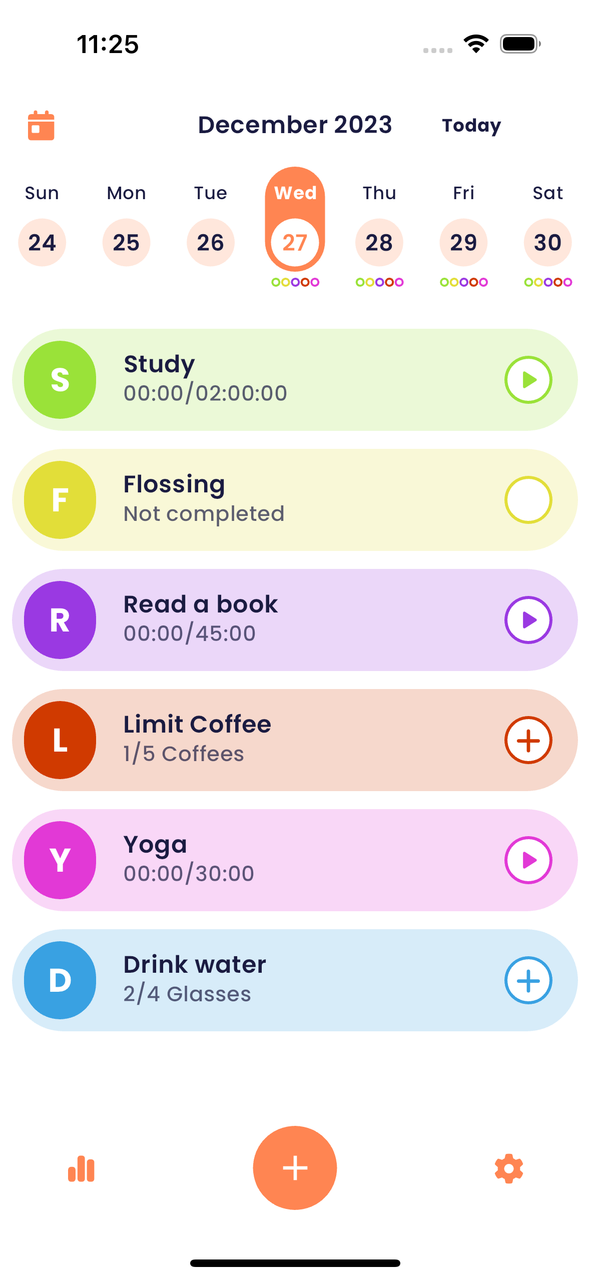 Disciplined habit tracker app showing daily habits with active streaks